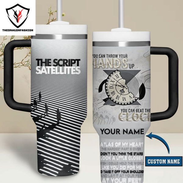 Personalized The Script Satellites Tumbler With Handle And Straw