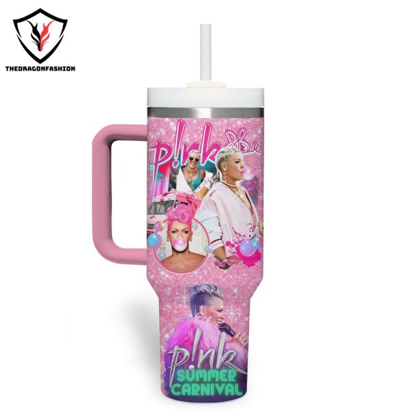 Pink Summer Carnival – So What Tumbler With Handle And Straw