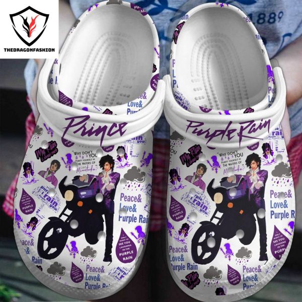 Prince Purple Rain – Peace & Love & Purple Rain Crocs