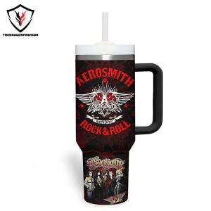 Aerosmith Rock & Roll 1970-2024 Signature Thank You For The Memories Tumbler With Handle And Straw