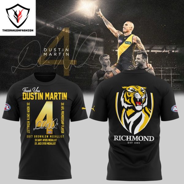 Richmond Tigers Dustin Martin Signature Design 3D T-Shirt