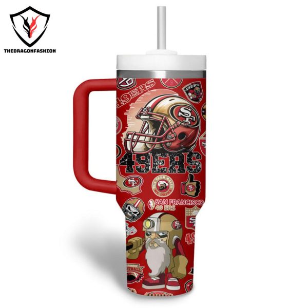 San Francisco 49ers Football Tumbler With Handle And Straw