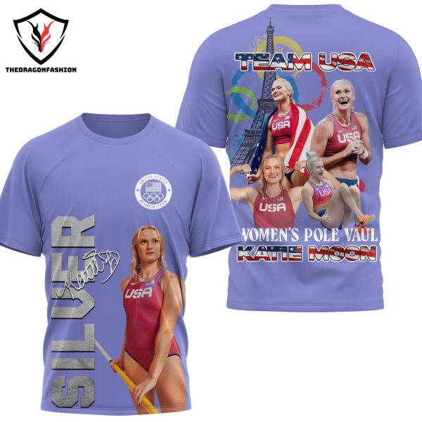 Team USA Women Pole Vaul Katie Moon Olympic 2024 Design 3D T-Shirt