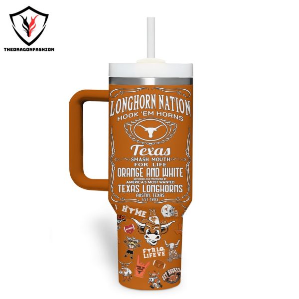 Texas Longhorns Hook Em Horns Tumbler With Handle And Straw