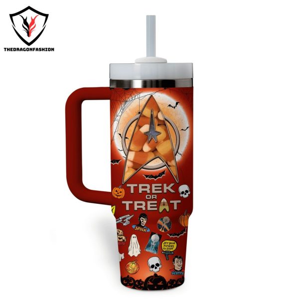 Trek Or Treat Happy Spocktober Tumbler With Handle And Straw