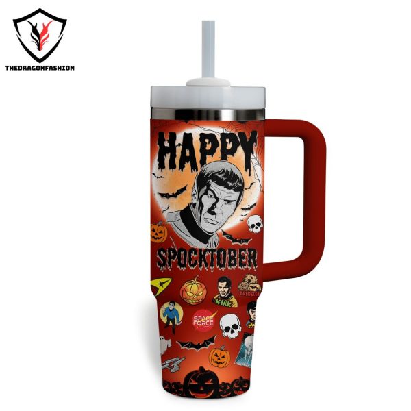 Trek Or Treat Happy Spocktober Tumbler With Handle And Straw