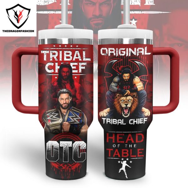 Tribal Chief Head Of The Table – Roman Reigns Tumbler With Handle And Straw