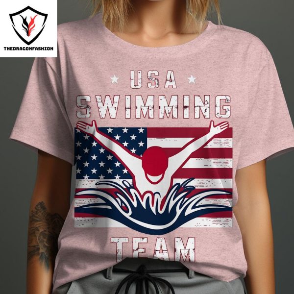 USA Swimming Team Shirt PNG, Paris 2024 Summer Games France T-Shirt PNG, Sports Fan Gift, Swimmer Gift Tee, Commercial License