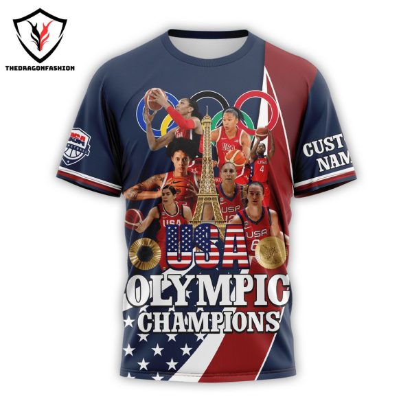 USA Women Basketball Olympic Champions Design 3D T-Shirt