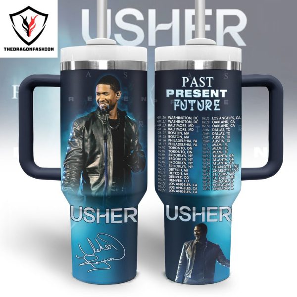 Usher Past Present Future Tour Signature Tumbler With Handle And Straw