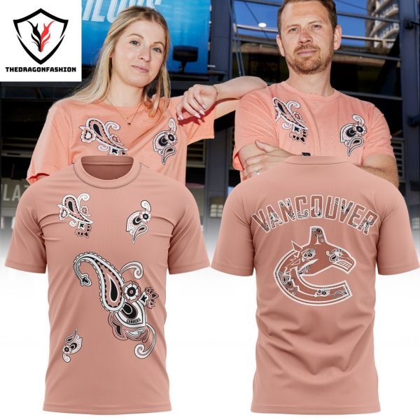 Vancouver Canucks Hockey Team Paisley 3D T-Shirt