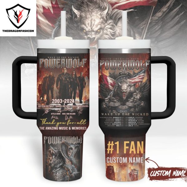 Wake Up The Wicked – Powerwolf 2003-2024 Siganture Thank You For All The Amazing Music & Memories Tumbler With Handle And Straw