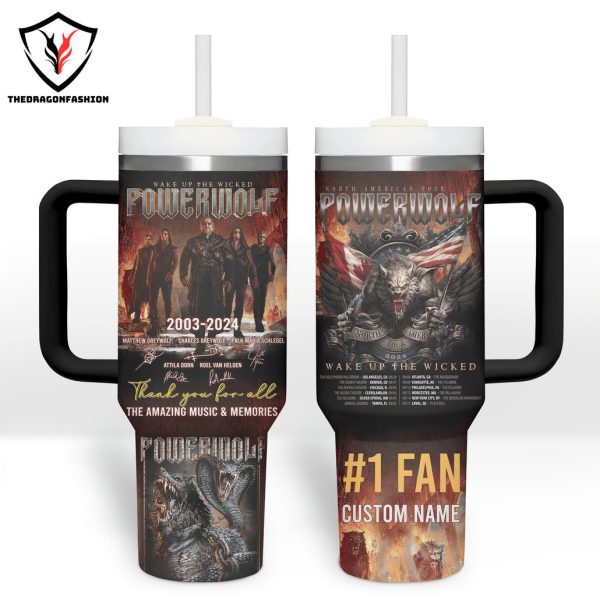 Wake Up The Wicked – Powerwolf 2003-2024 Siganture Thank You For All The Amazing Music & Memories Tumbler With Handle And Straw