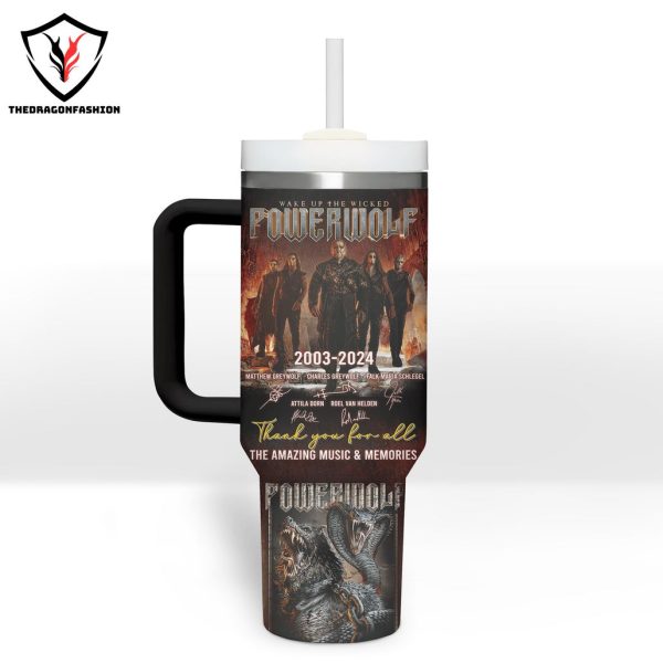 Wake Up The Wicked – Powerwolf 2003-2024 Siganture Thank You For All The Amazing Music & Memories Tumbler With Handle And Straw