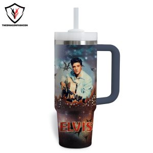 Rockin Halloween With Elvis Presley The King Tumbler With Handle And Straw