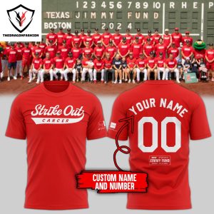 Personalized Strike Out Cancer Boston Red Sox 3D T-Shirt