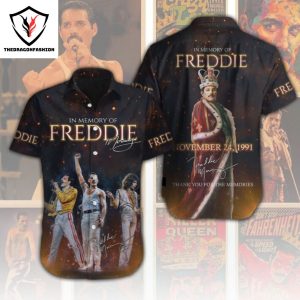 In Memory Of Freddie Mercury Signature Thank You For The Memories Hawaiian Shirt