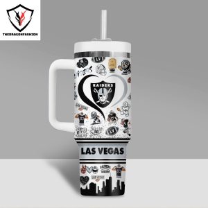 Las Vegas Raiders Nation Tumbler With Handle And Straw