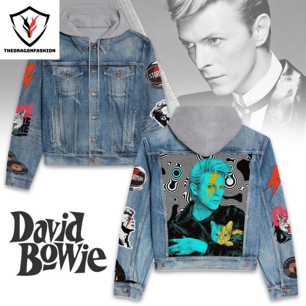 2024 David Bowie Design Hooded Denim Jacket