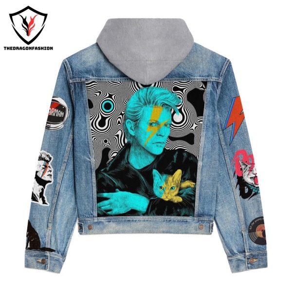 2024 David Bowie Design Hooded Denim Jacket