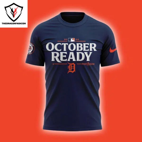 2024 Detroit Tigers Fanatics Postseason Locker Room 3D T-Shirt – Blue