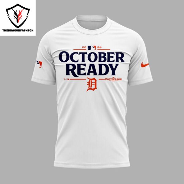 2024 Postseason October Ready Detroit Tigers 3D T-Shirt – White