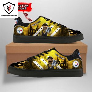 Personalized Pittsburgh Steelers Happy Halloween Stan Smith Shoes – Black