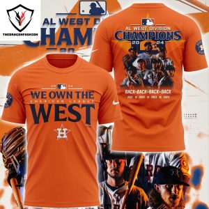 Houston Astros 2024 AL West Division Champions 3D T-Shirt – Orange