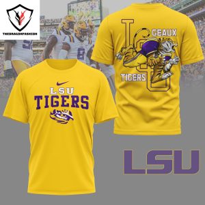 LSU Tigers Geaux Tigers 3D T-Shirt – White