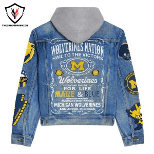 Michigan Wolverines – Wolverines Nation Hail To The Victors Hooded Denim Jacket