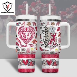 Alabama Crimson Tide Roll Tide Tumbler With Handle And Straw