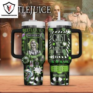 Beetlejuice Beetlejuice Back From The Dead Show Time Tumbler With Handle And Straw