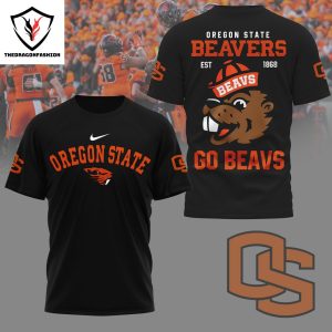 Oregon State Beavers Go Beavs 3D T-Shirt – White