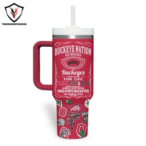 Personalized Ohio State Buckeyes Go Bucks Tumbler With Handle And Straw