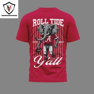 Alabama Crimson Tide Roll Tide Yall 3D T-Shirt – Red