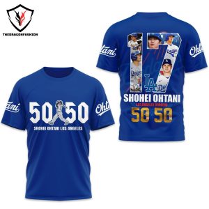 Shohei Ohtani Los Angeles Dodgers 50-50 3D T-Shirt – Blue