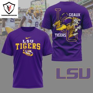 LSU Tigers Geaux Tigers 3D T-Shirt – White