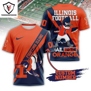 Illinois Fighting Illini Hail To The Orange 3D T-Shirt