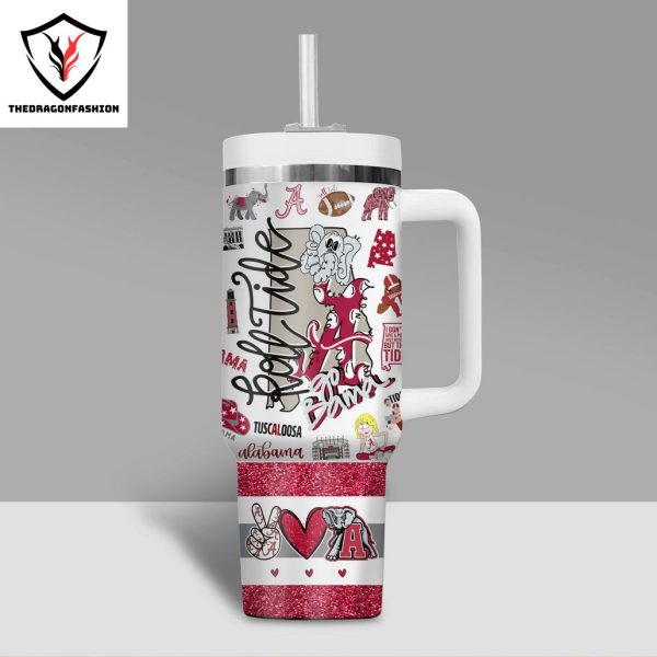 Alabama Crimson Tide Roll Tide Tumbler With Handle And Straw