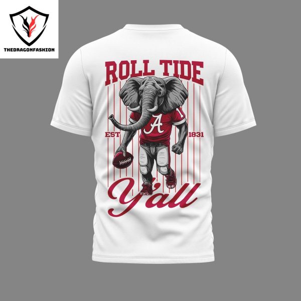 Alabama Crimson Tide Roll Tide Yall 3D T-Shirt