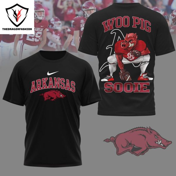 Arkansas Razorbacks Woo Pig Sooie 3D T-Shirt – Black