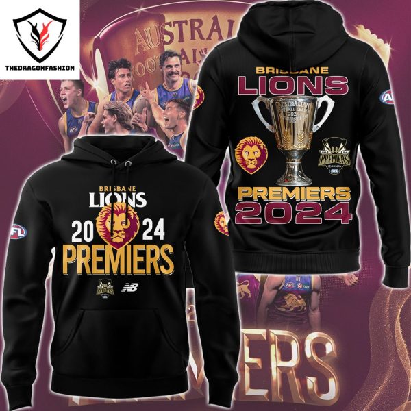 Brisbane Lions AFL 2024 Champions – 2024 Premiers Hoodie – Black