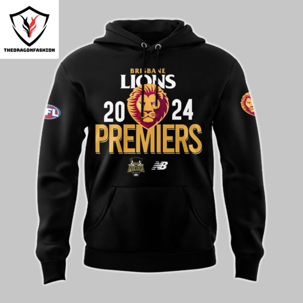 Brisbane Lions AFL 2024 Champions – 2024 Premiers Hoodie – Black