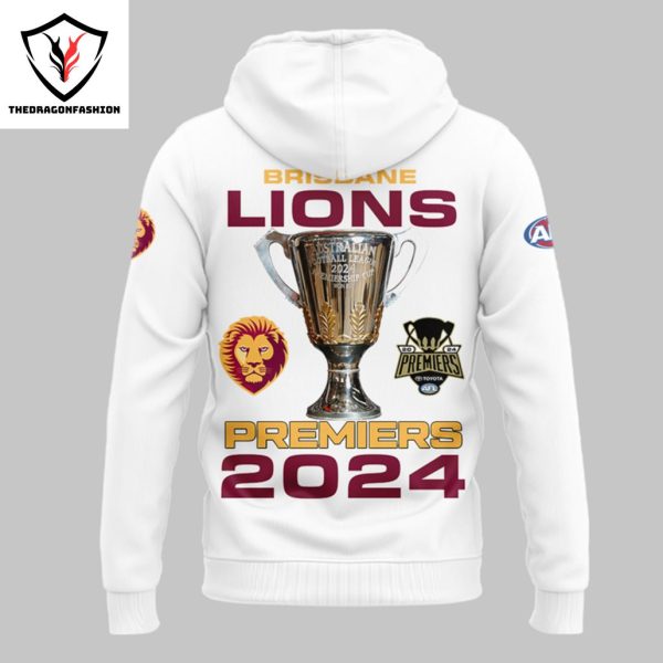 Brisbane Lions AFL Champions – 2024 Premiers Hoodie – White