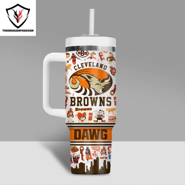 Cleveland Browns Dawg Pound Tumbler With Handle And Straw