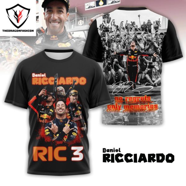 Daniel Ricciardo Ric 3 – No Regrets Only Memories 3D T-Shirt