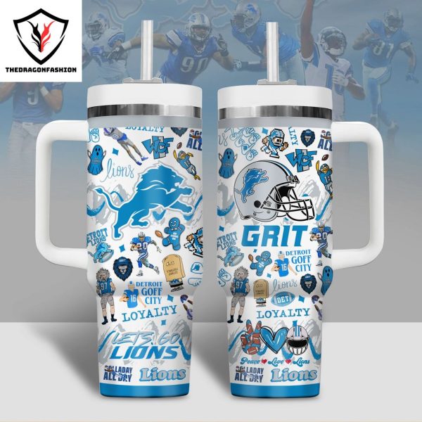 Detroit Lions Let Go Lions Tumbler With Handle And Straw