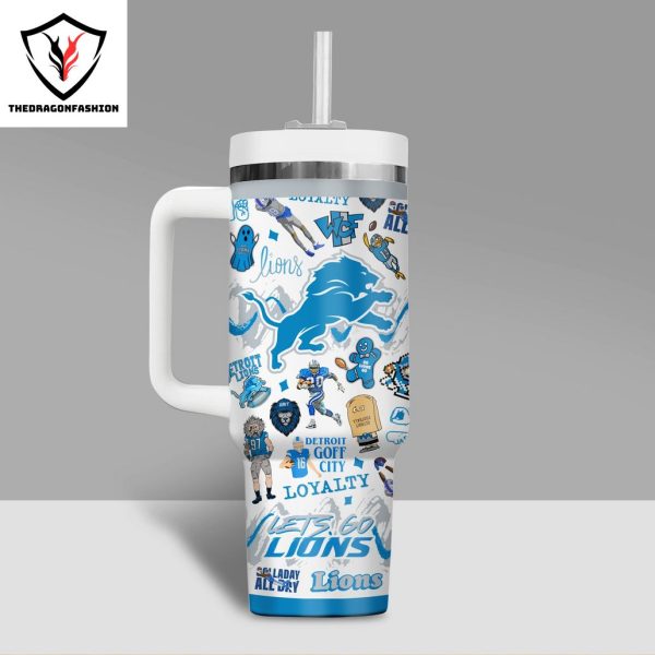 Detroit Lions Let Go Lions Tumbler With Handle And Straw