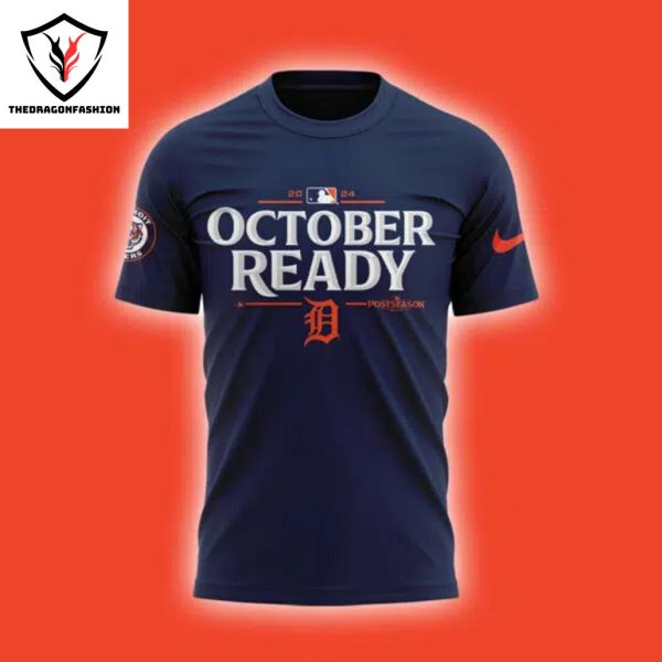 Detroit Tigers Fanatics 2024 Postseason Locker Room 3D T-Shirt – Blue