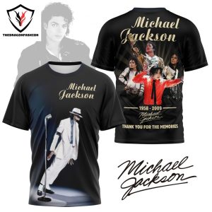 Michael Jackson 1958-2009 Signature Thank You For The Memories 3D T-Shirt